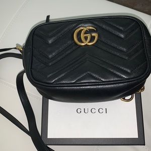 GG Marmont matelassé bag black
